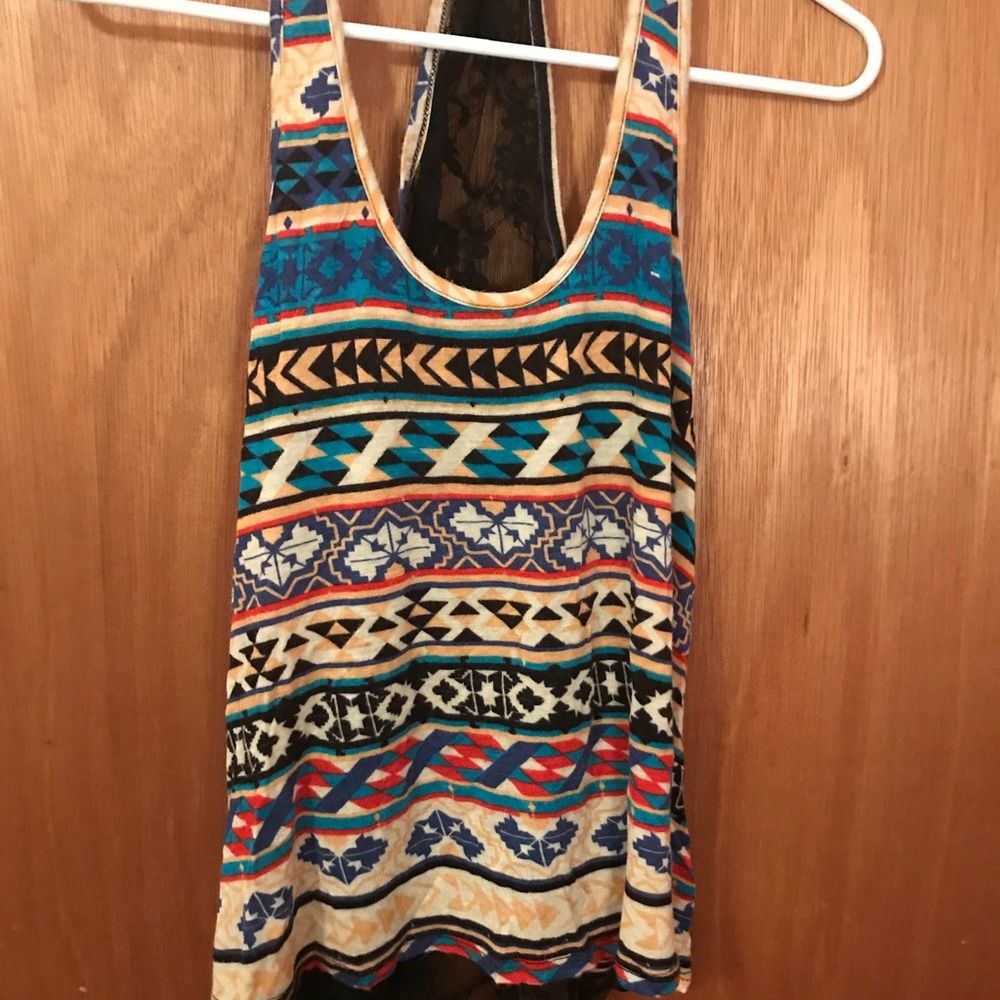 Tribal Tank with Lacy Back